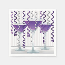 Lila Cocktail und Band Serviette