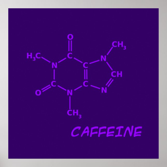 Lila Coffein-Molecule-Poster Poster (Vorne)