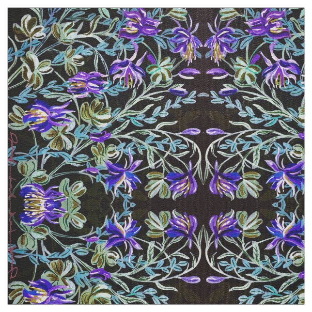 Lila Columbine-Fabric Stoff (Muster)
