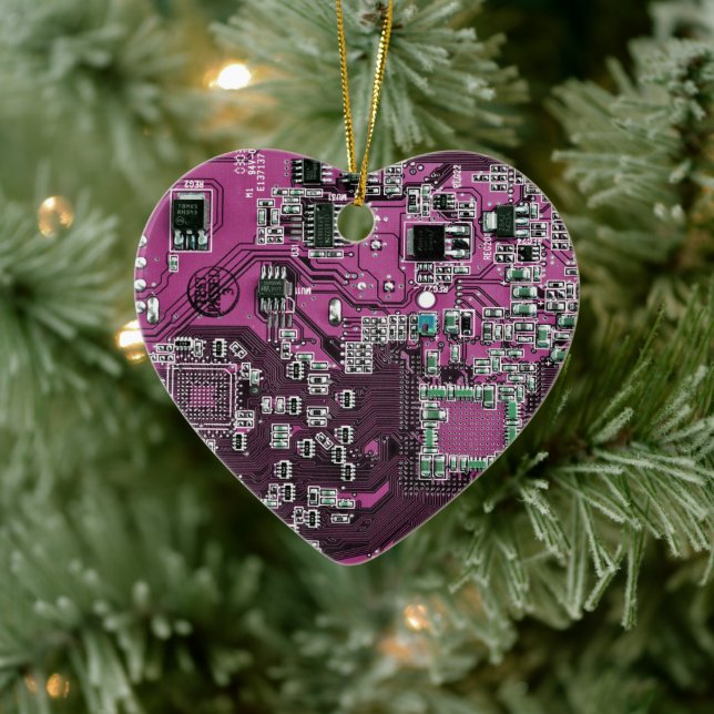 Lila Computergehäuse Keramik Ornament (Baum)