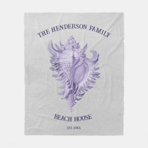 Lila Conch Muschel Fleece Blanket
