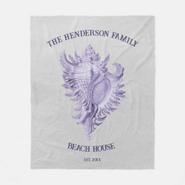 Lila Conch Muschel Fleece Blanket (Vorderseite)
