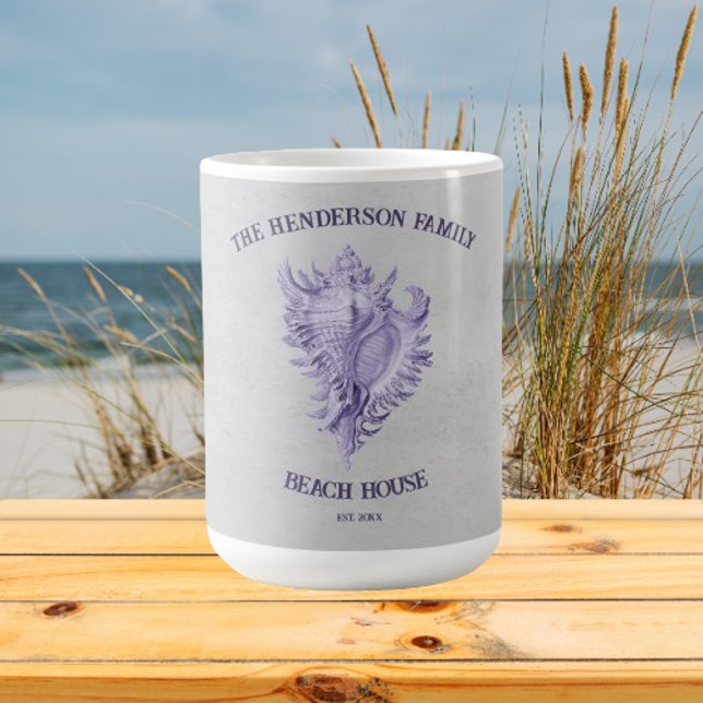 Lila Conch Muschel Kaffee Tasse (Purple Conch Shell Personalized Coffee Mug)