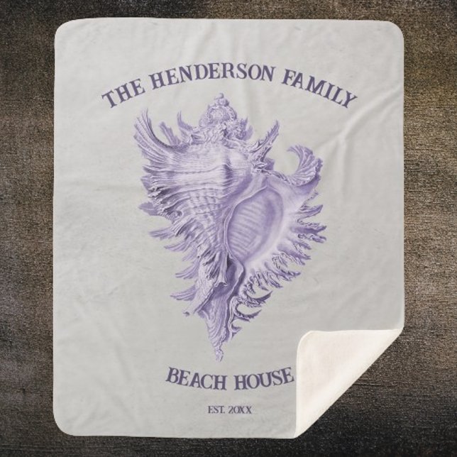 Lila Conch Muschel Sherpa Blanket Sherpadecke (Purple Conch Shell Personalized Sherpa Blanket)