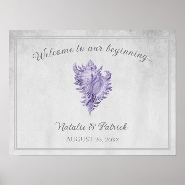 Lila Conch Muschel Wedding Poster (Vorne)