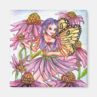 Lila Cone Blume Fairy Magnet