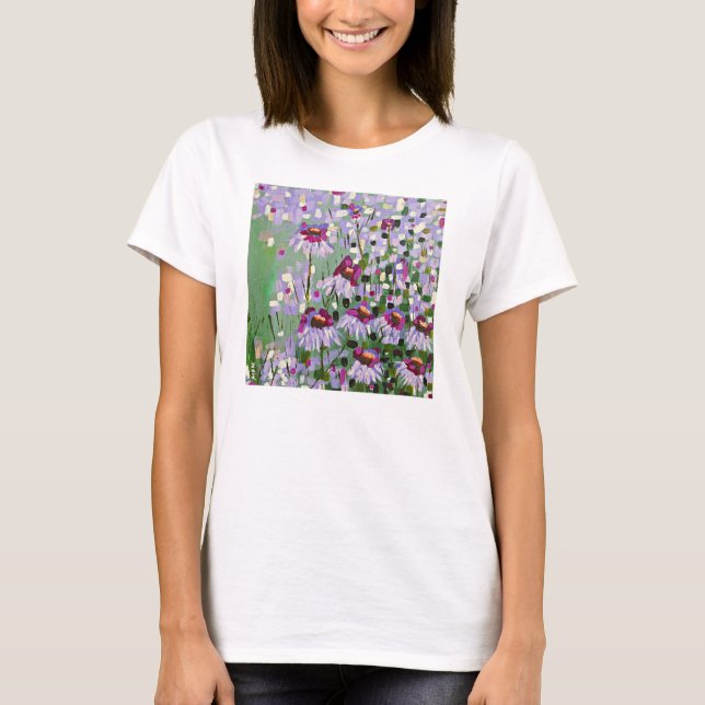 Lila coneflowers T-Shirt (Vorderseite)