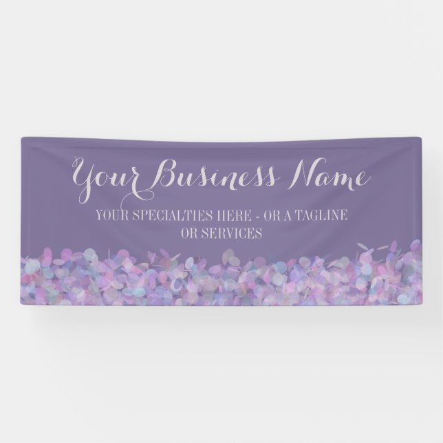 Lila Confetti-Geschäft Banner (Horizontal)
