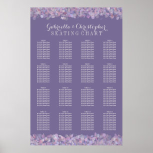 Lila Confetti Hochzeitsstichtabelle 16 Tabelle Poster