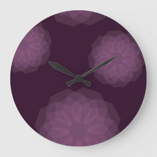 Lila, cool, modern und einfach, blumengeschmückt a große wanduhr