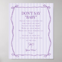 Lila Coquette Bow Dont Say Baby Showspiel