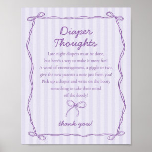 Lila Coquette Bow Lavender Windeln Gedanken signie Poster