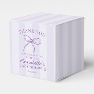 Lila Coquette Bow Pastel Kinderdusche Nachtisch Geschenkschachtel