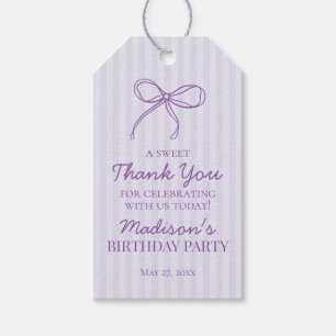 Lila Coquette Bow Pastel Lavender Birthday Gevor Geschenkanhänger