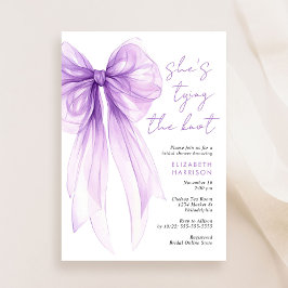 Lila Coquette Bow Wasserfarbe Brautparty Einladung