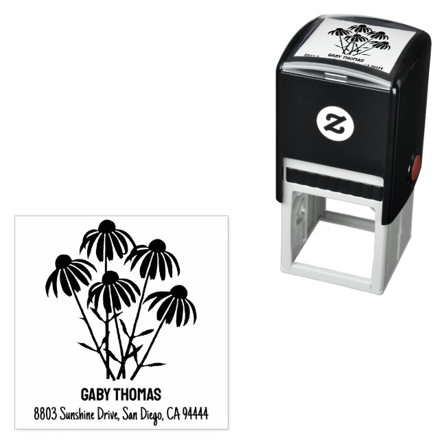 Lila Cornblumen Selbstfarben Briefmarke Permastempel (Beispiel)