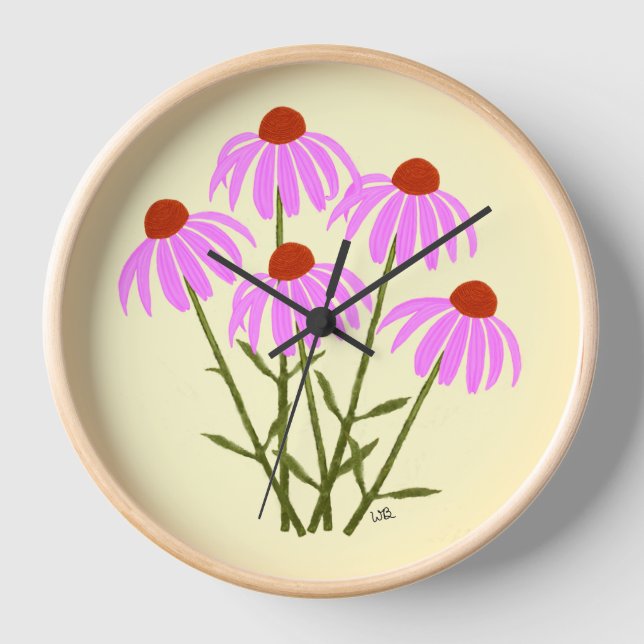 Lila Cornblumen Uhr (Vorderseite)
