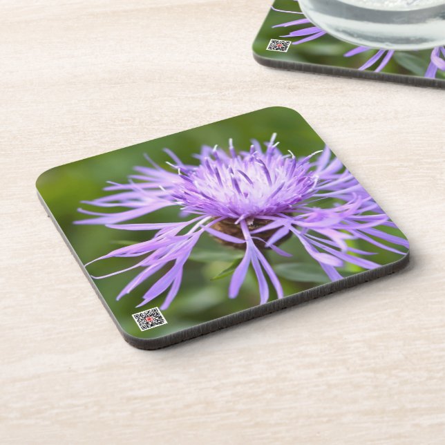 Lila Cornflower Untersetzer (Linke Seite)