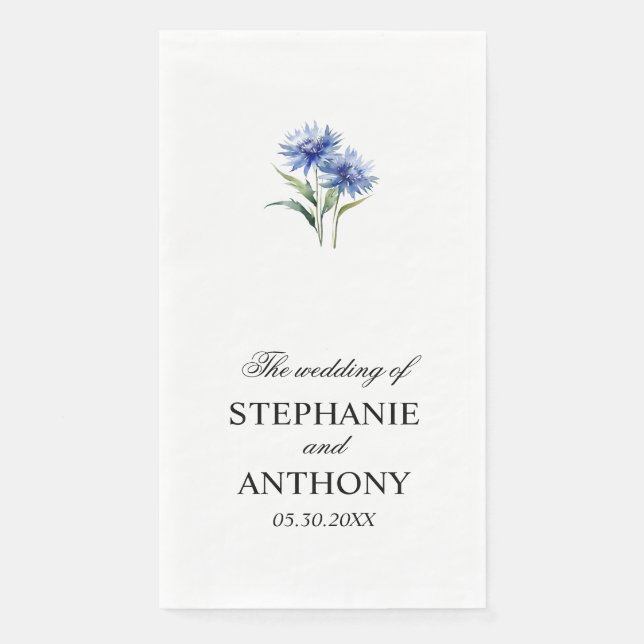 Lila Cornflower Wildblume Wedding Na Serviette (Vorderseite)