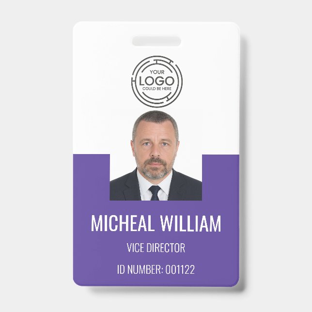 Lila Corporate ID-Abzeichen Ausweis (Vorderseite)