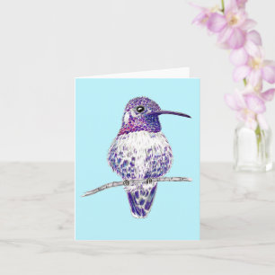 Lila Costas Hummingbird-Illustration Karte