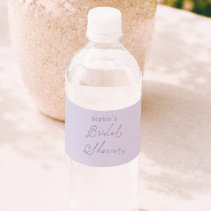 Lila Cottagecore-Typografie-Junggesellinnenabschie Wasserflaschenetikett