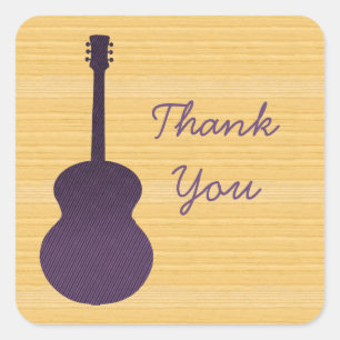 Lila Country Gitarre Danke Stickers