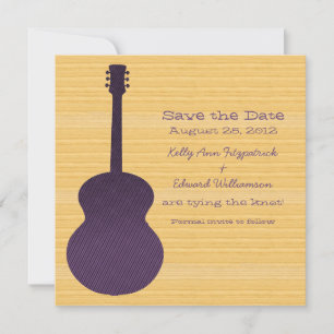 Lila Country Gitarre Save the Date einladen