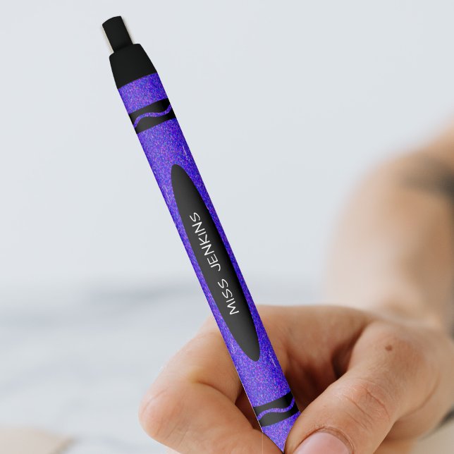 Lila Crayon-Lehrer Kugelschreiber (Purple Crayon Teacher Black Ink Pen)