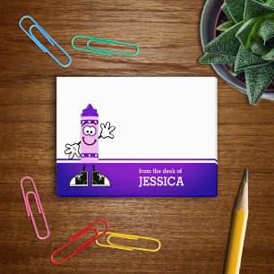 Lila Crayon Personalisiert Post-it Klebezettel