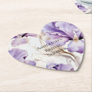 Lila Cream Iris Floral Brautparty Untersetzer