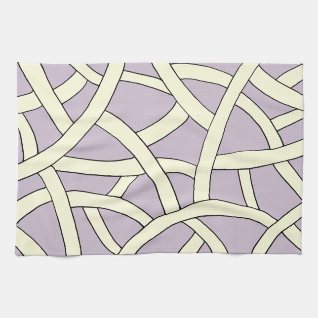 Lila Creme aus Streifen Handtuch (Horizontal)