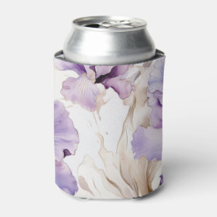 Lila Creme-Iris-Blume Dosenkühler