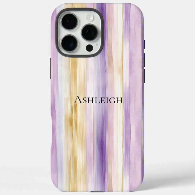Lila Creme Iris Streifen   Case-Mate iPhone Hülle (Rückseite)