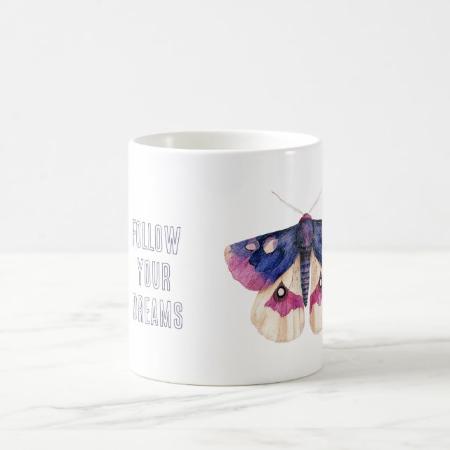 Lila Creme Rosa Schmetterling Kaffeetasse (Mittel)