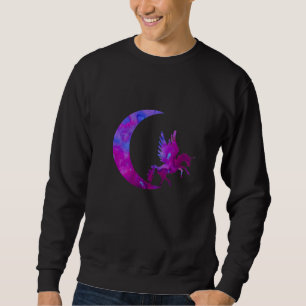 Lila Crescen Moon und Unicorn Sweatshirt
