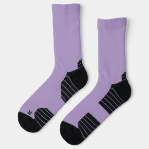 lila Crew-Socken mit schwarzen Zehen- und Fersenpa Socken