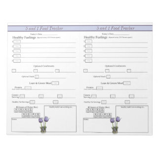 Lila Crocus 5 und 1 Daily Food Tracker Notepad Notizblock