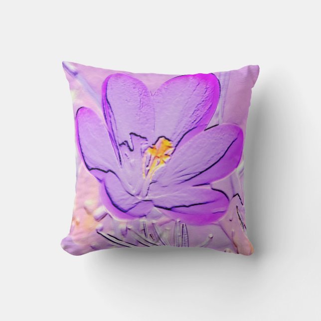 Lila Crocus Akzent Kissen (Vorderseite)