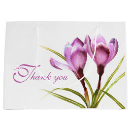 Lila Crocus Aquarellkunst Dank Geschenktasche Große Geschenktüte
