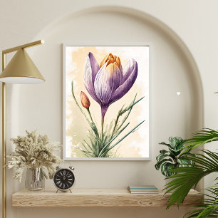Lila Crocus Blume Florenz Poster