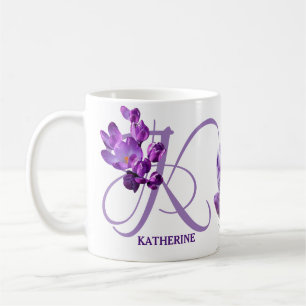 Lila Crocus-Blume für Katherine Kaffeetasse