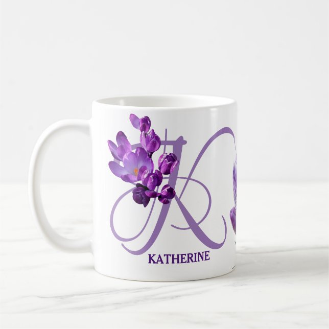 Lila Crocus-Blume für Katherine Kaffeetasse (Links)