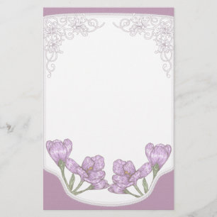 Lila Crocus-Blume im Springtime Briefpapier