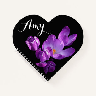 Lila Crocus floral Notizbuch
