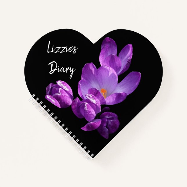 Lila Crocus floral Notizbuch (Vorderseite)