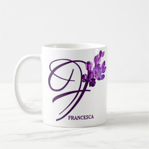 Lila Crocuses floral, individuell anpassbarer Fran Kaffeetasse