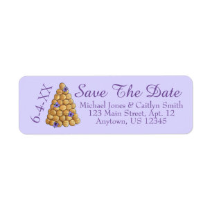 Lila Croquembouche Hochzeitstorte - Datum vormerke