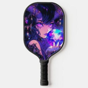 Lila Crystal Ball Demon Anime Girl Pickleball Schläger