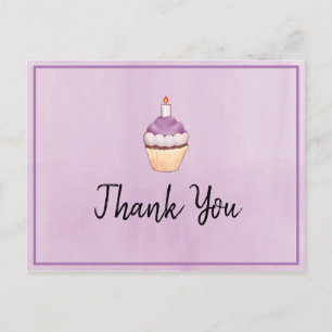 Lila Cupcake Geburtstag Vielen Dank Postkarte